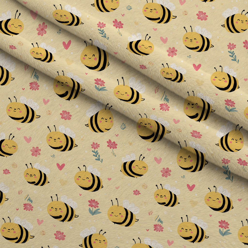 Pollen Parade Pattern 30 Minky Fabric — plush minky folded close-up preview (mv-minky-v1:lying)