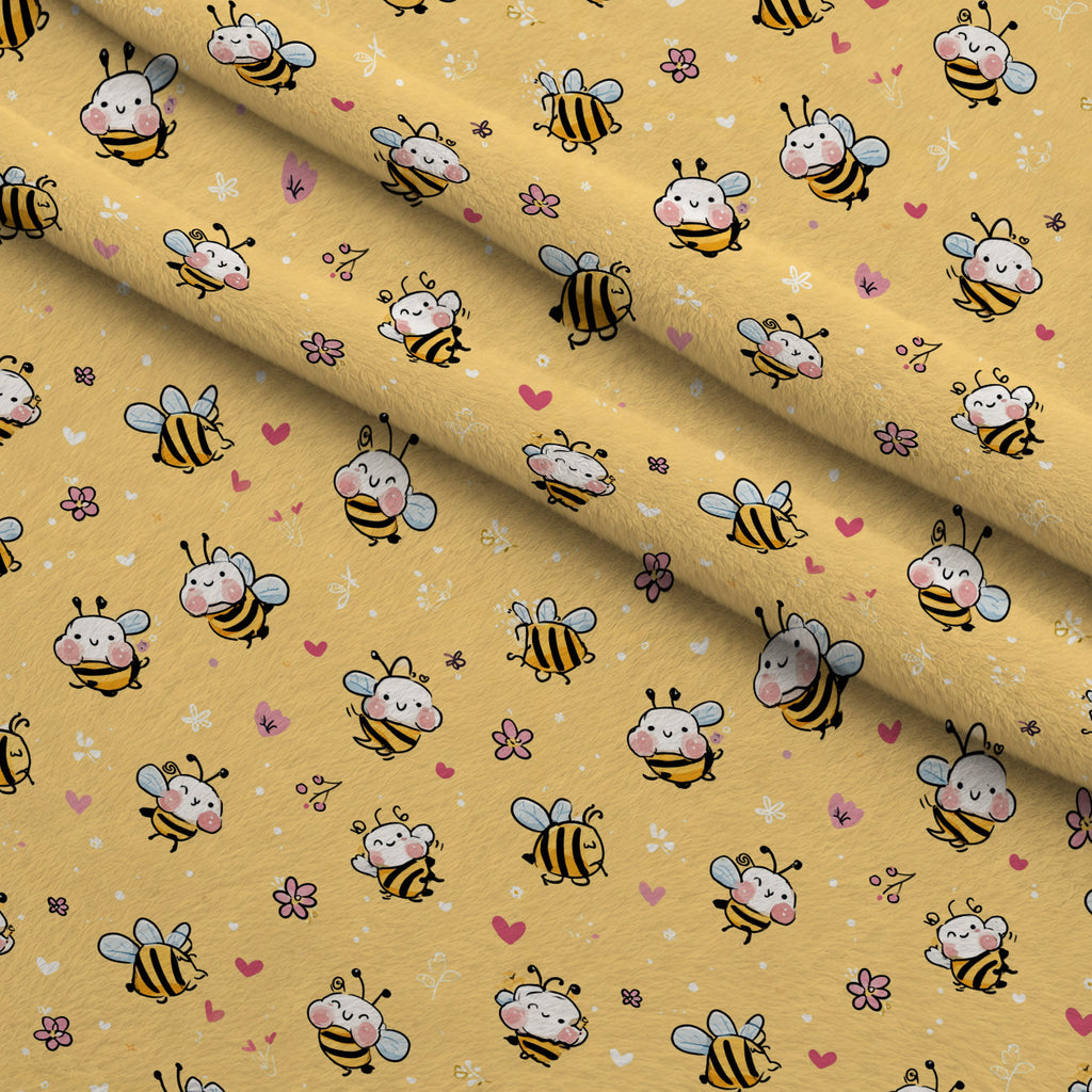 Pollen Parade Pattern 31 Minky Fabric — plush minky folded close-up preview (mv-minky-v1:lying)