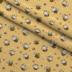 Pollen Parade Pattern 31 Minky Fabric — plush minky folded close-up preview (mv-minky-v1:lying)