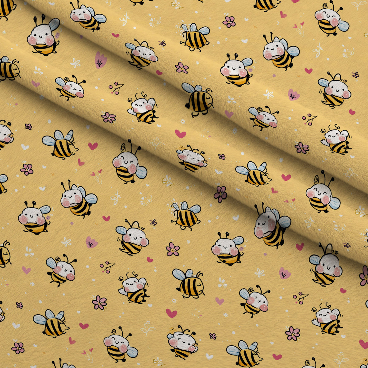 Pollen Parade Pattern 31 Minky Fabric — plush minky folded close-up preview (mv-minky-v1:lying)