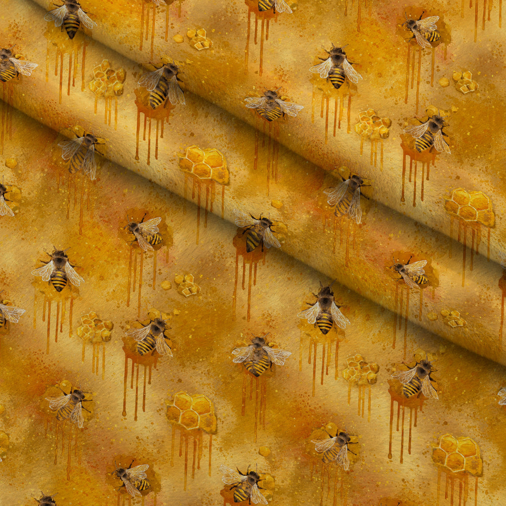 Pollen Parade Pattern 34 Minky Fabric — plush minky folded close-up preview (mv-minky-v1:lying)