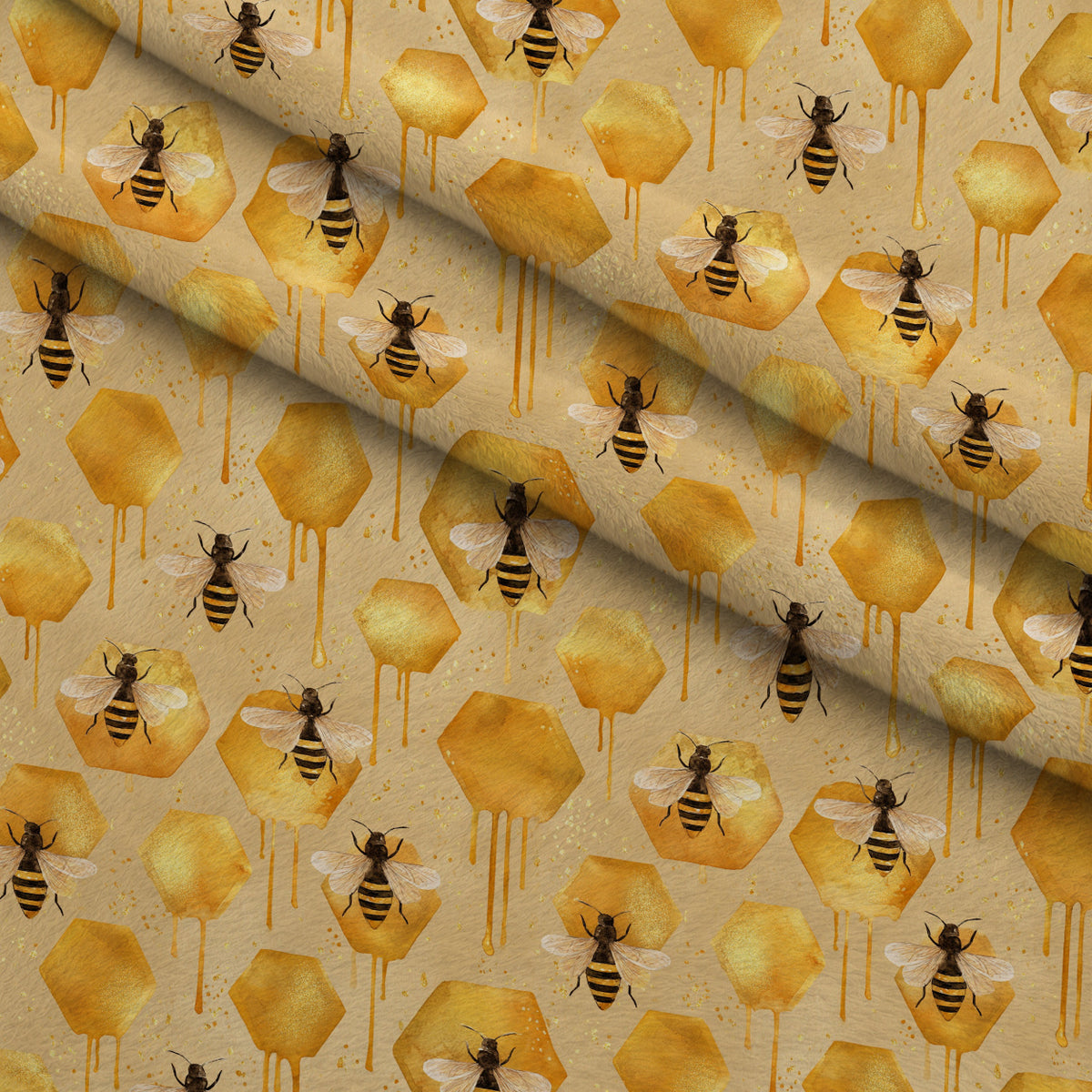 Pollen Parade Pattern 35 Minky Fabric — plush minky folded close-up preview (mv-minky-v1:lying)