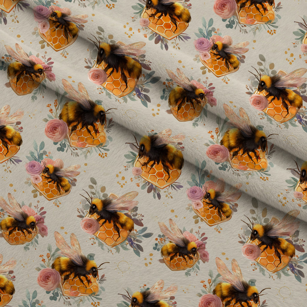 Pollen Parade Pattern 37 Minky Fabric — plush minky folded close-up preview (mv-minky-v1:lying)