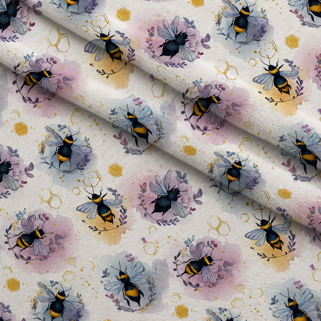 Pollen Parade Pattern 38 Minky Fabric — plush minky folded close-up preview (mv-minky-v1:lying)