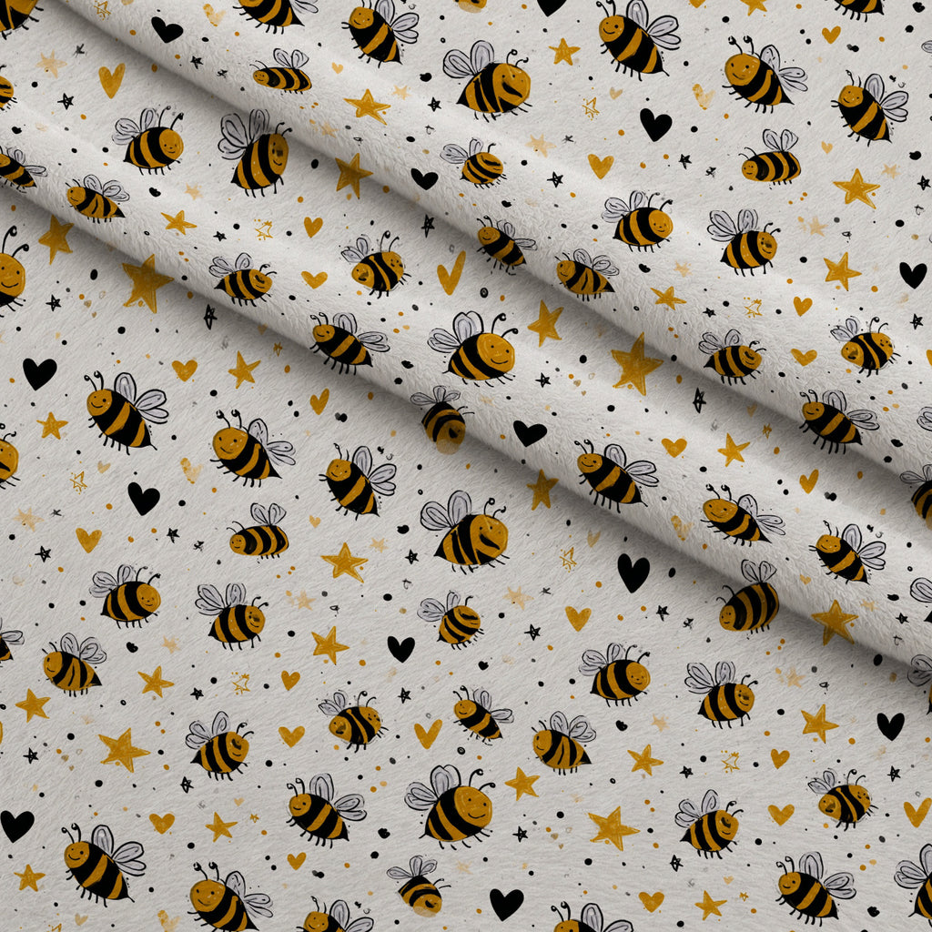 Pollen Parade Pattern 4 Minky Fabric — plush minky folded close-up preview (mv-minky-v1:lying)