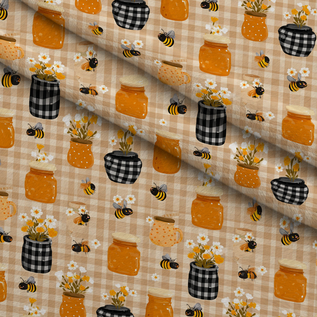 Pollen Parade Pattern 44 Minky Fabric — plush minky folded close-up preview (mv-minky-v1:lying)