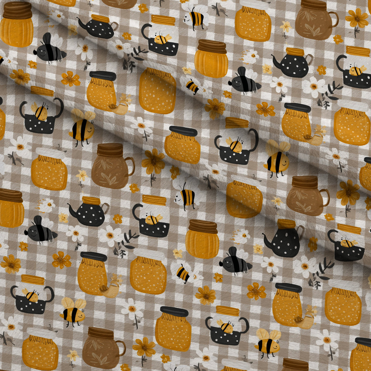 Pollen Parade Pattern 45 Minky Fabric — plush minky folded close-up preview (mv-minky-v1:lying)