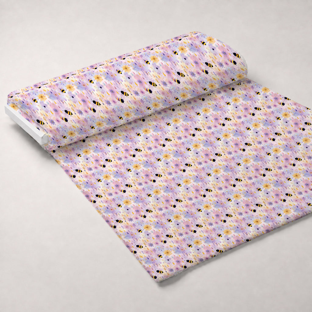 Pollen Parade Pattern 47 Minky Fabric — plush minky unrolled bolt preview (mv-minky-v1:bolt)