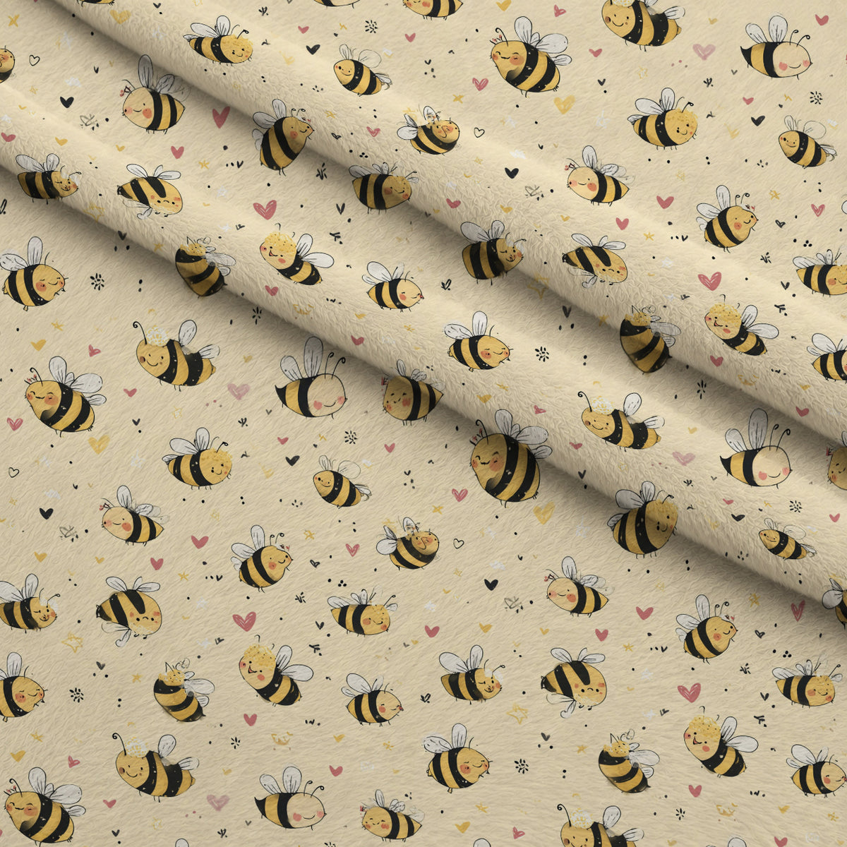 Pollen Parade Pattern 49 Minky Fabric — plush minky folded close-up preview (mv-minky-v1:lying)