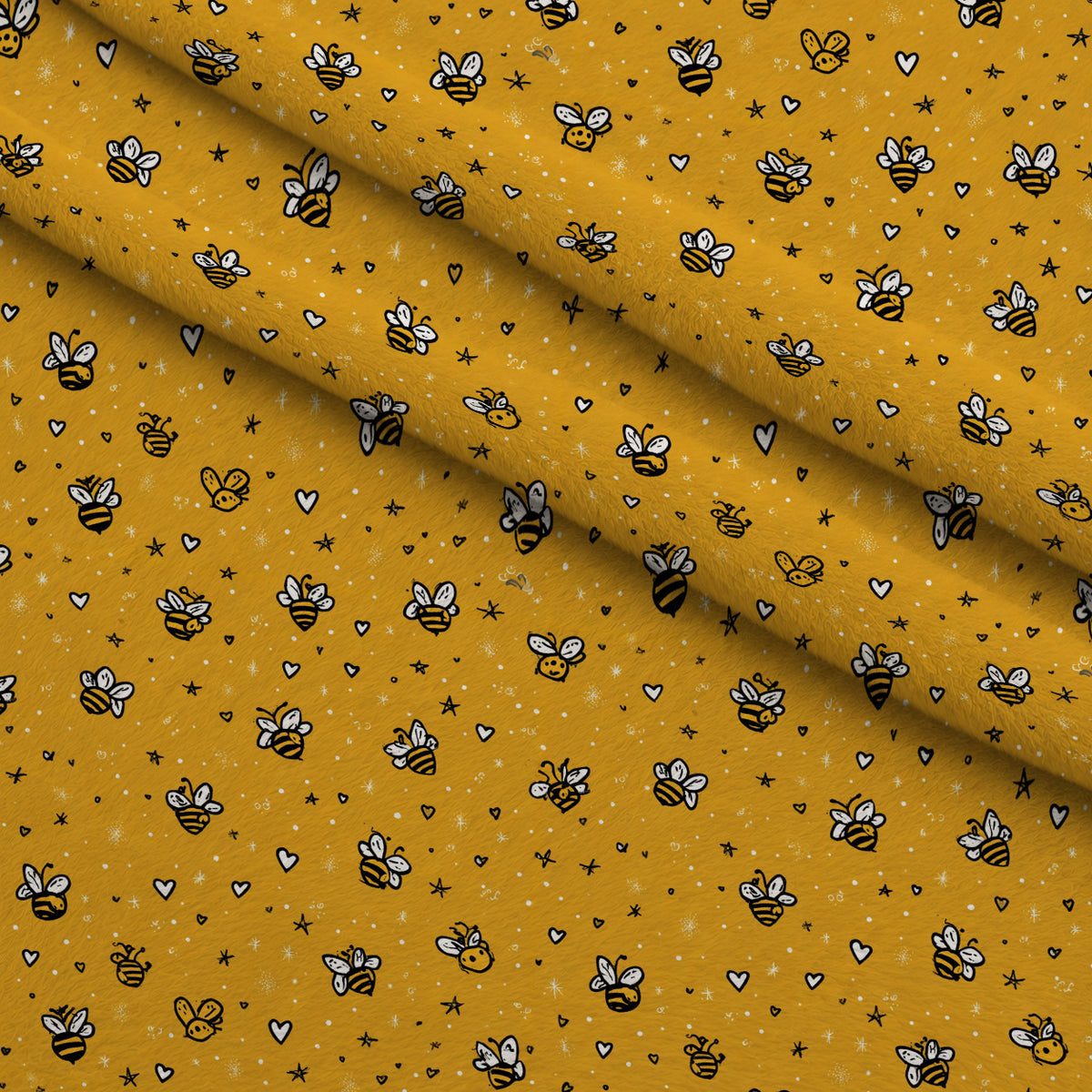 Pollen Parade Pattern 5 Minky Fabric — plush minky folded close-up preview (mv-minky-v1:lying)