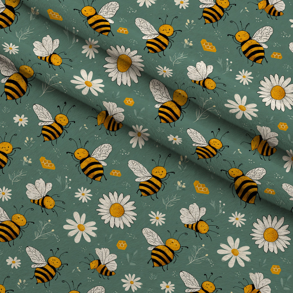 Pollen Parade Pattern 50 Minky Fabric — plush minky folded close-up preview (mv-minky-v1:lying)