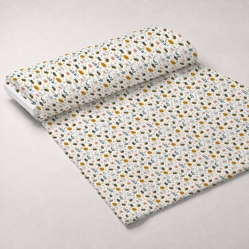 Pollen Parade Pattern 52 Minky Fabric — plush minky unrolled bolt preview (mv-minky-v1:bolt)