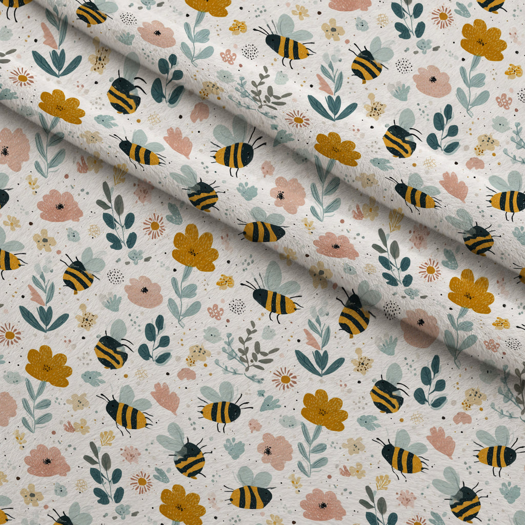 Pollen Parade Pattern 52 Minky Fabric — plush minky folded close-up preview (mv-minky-v1:lying)