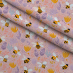 Pollen Parade Pattern 53 Minky Fabric — plush minky folded close-up preview (mv-minky-v1:lying)