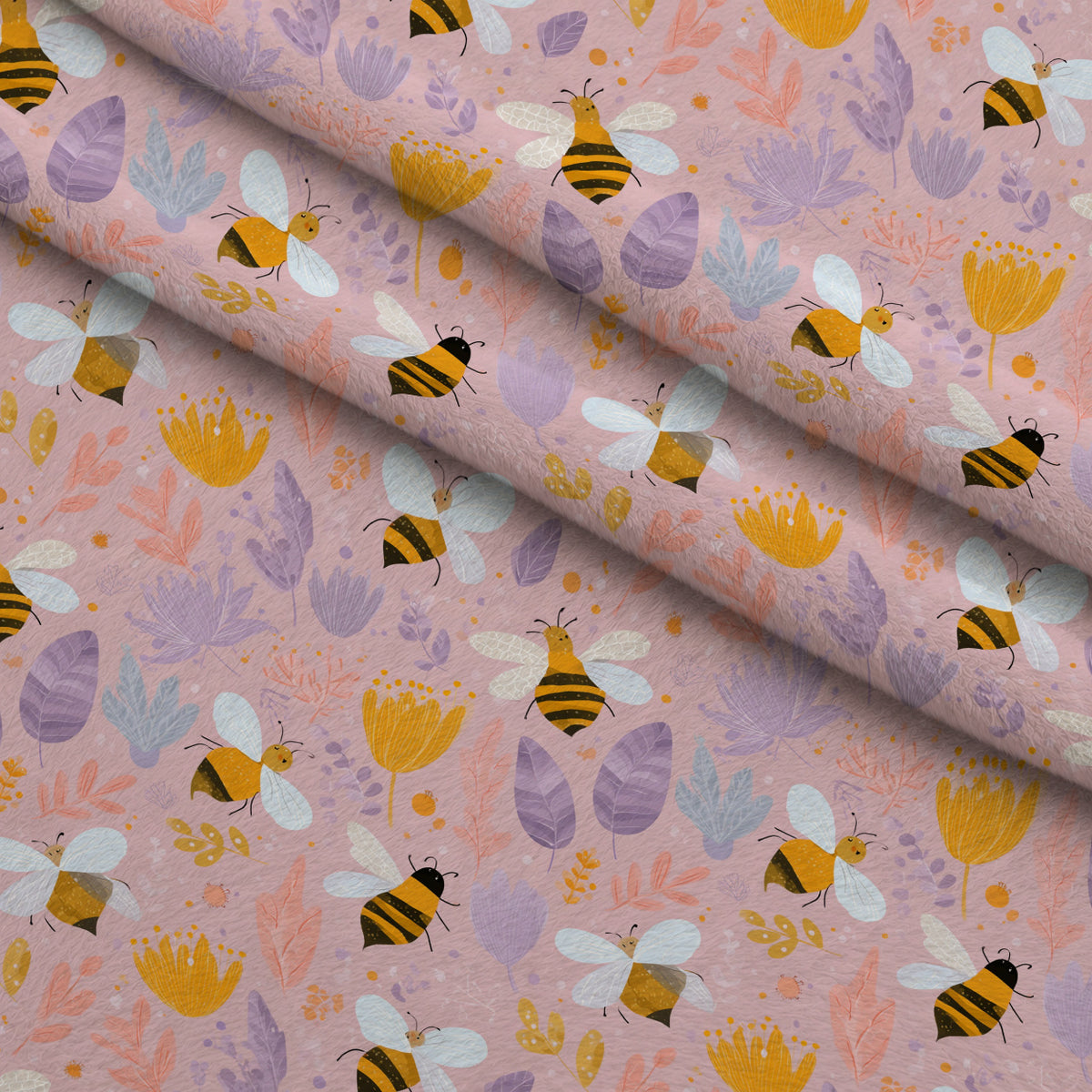 Pollen Parade Pattern 53 Minky Fabric — plush minky folded close-up preview (mv-minky-v1:lying)