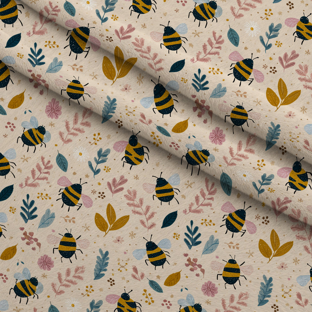 Pollen Parade Pattern 54 Minky Fabric — plush minky folded close-up preview (mv-minky-v1:lying)
