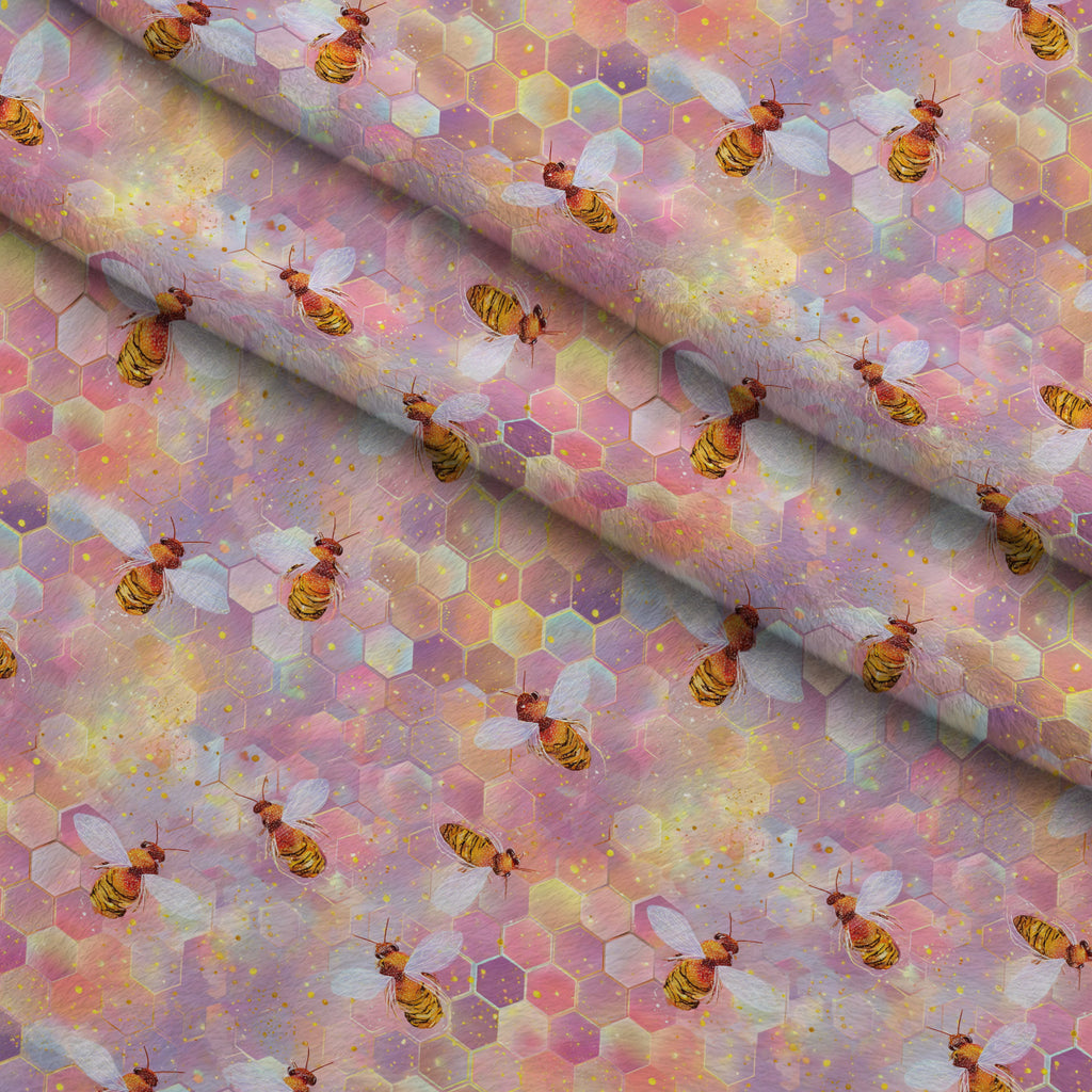 Pollen Parade Pattern 56 Minky Fabric — plush minky folded close-up preview (mv-minky-v1:lying)