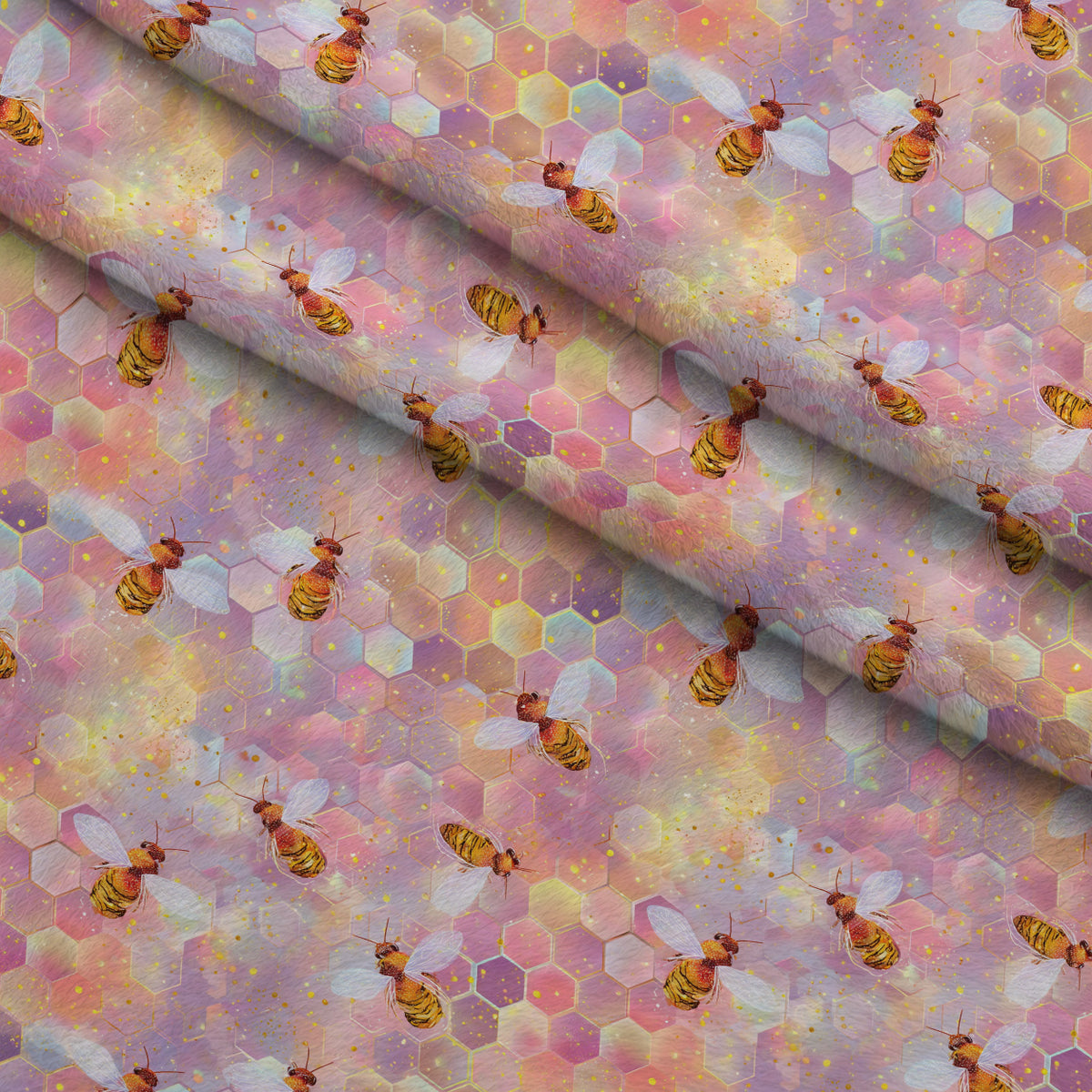 Pollen Parade Pattern 56 Minky Fabric — plush minky folded close-up preview (mv-minky-v1:lying)