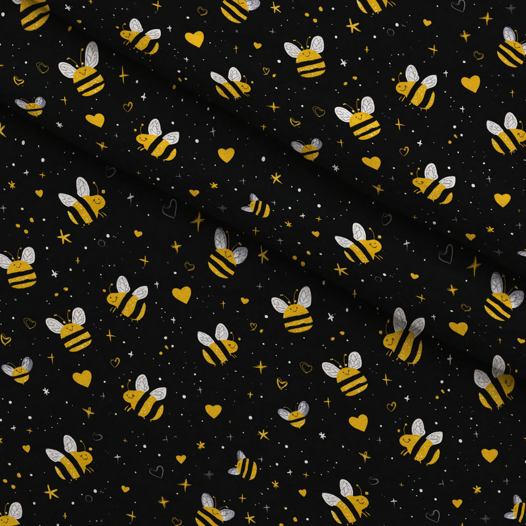 Pollen Parade Pattern 6 Minky Fabric — plush minky folded close-up preview (mv-minky-v1:lying)