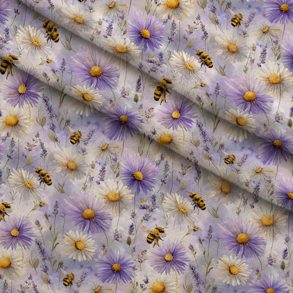 Pollen Parade Pattern 9 Minky Fabric — plush minky folded close-up preview (mv-minky-v1:lying)