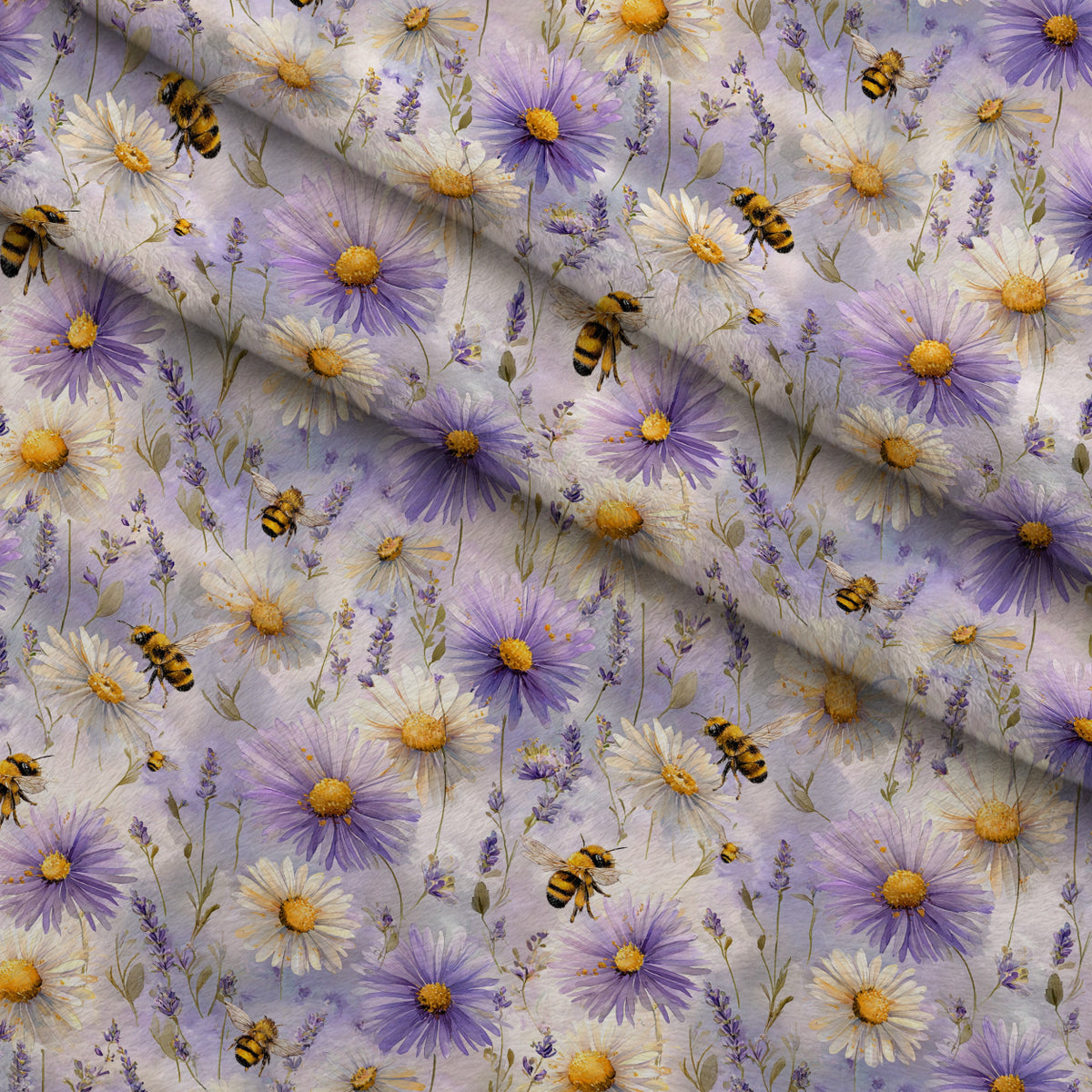 Pollen Parade Pattern 9 Minky Fabric — plush minky folded close-up preview (mv-minky-v1:lying)