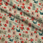 Postmarked Roses Pattern 16 Minky Fabric — plush minky folded close-up preview (mv-minky-v1:lying)