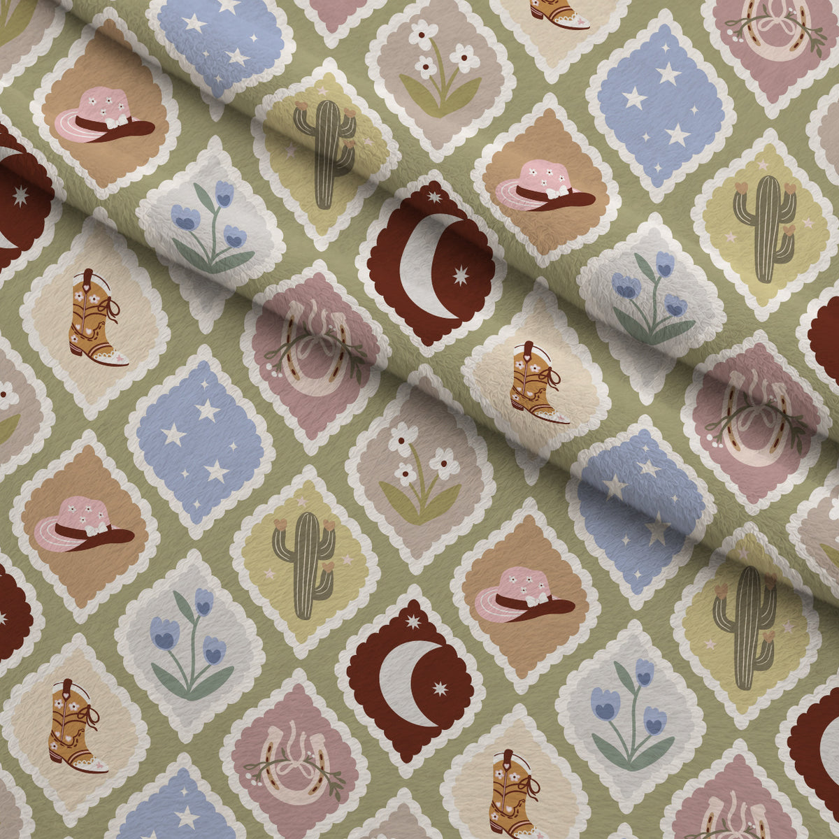 Prairie Charms Pattern 1 Minky Fabric — plush minky folded close-up preview (mv-minky-v1:lying)
