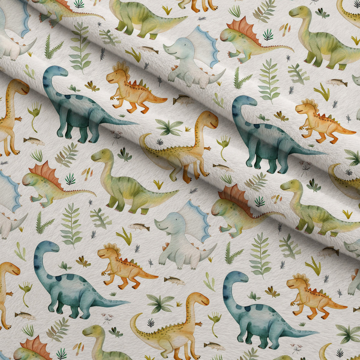 Prehistoric Pals Pattern 1 Minky Fabric — plush minky folded close-up preview (mv-minky-v1:lying)