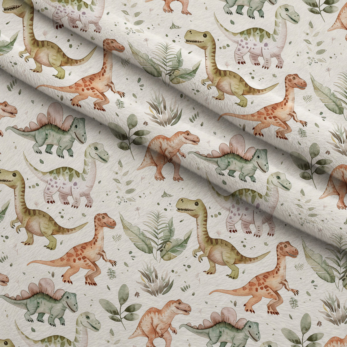 Prehistoric Pals Pattern 3 Minky Fabric — plush minky folded close-up preview (mv-minky-v1:lying)