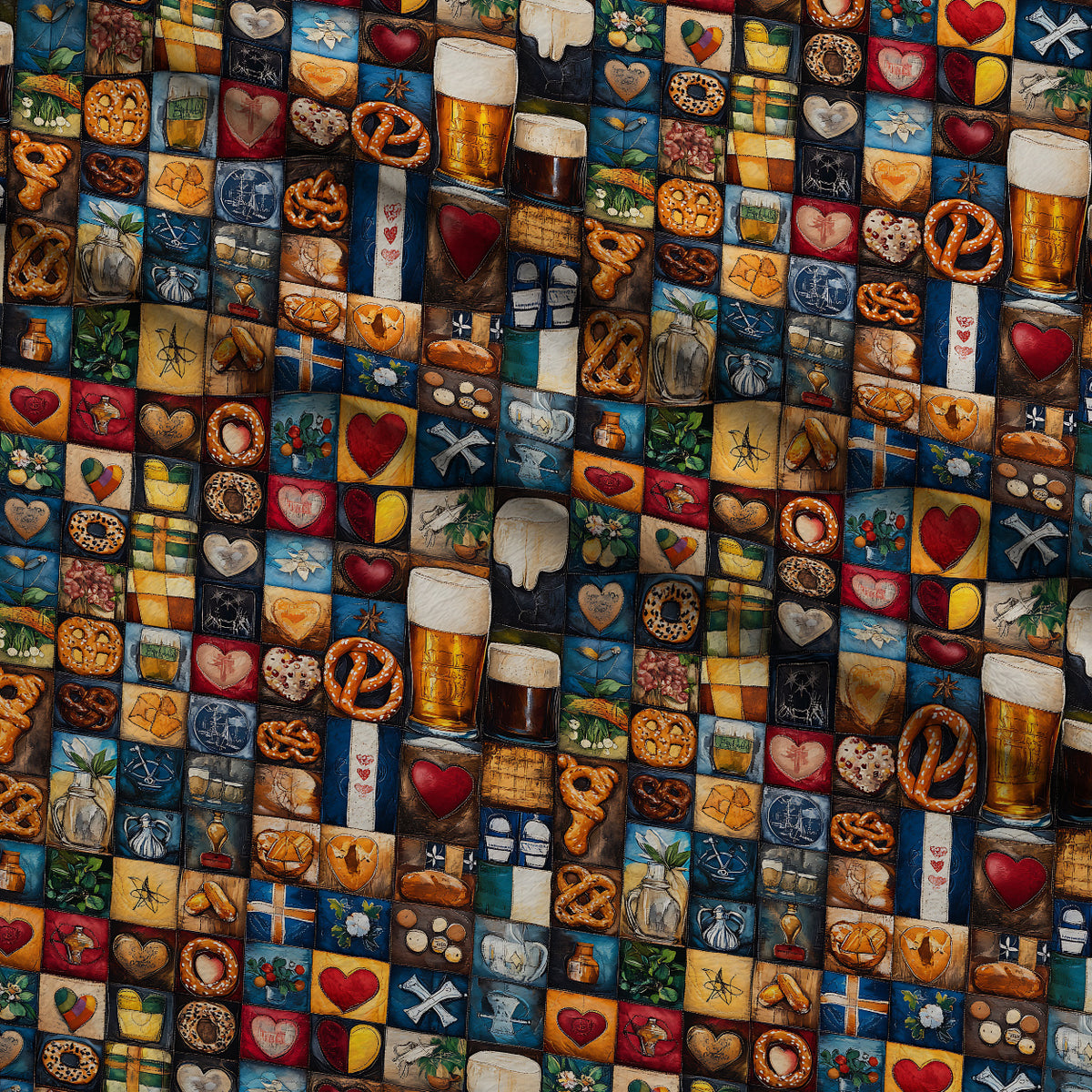 Pretzel Hearth Stories Pattern 3 Minky Fabric — plush minky folded close-up preview (mv-minky-v1:lying)