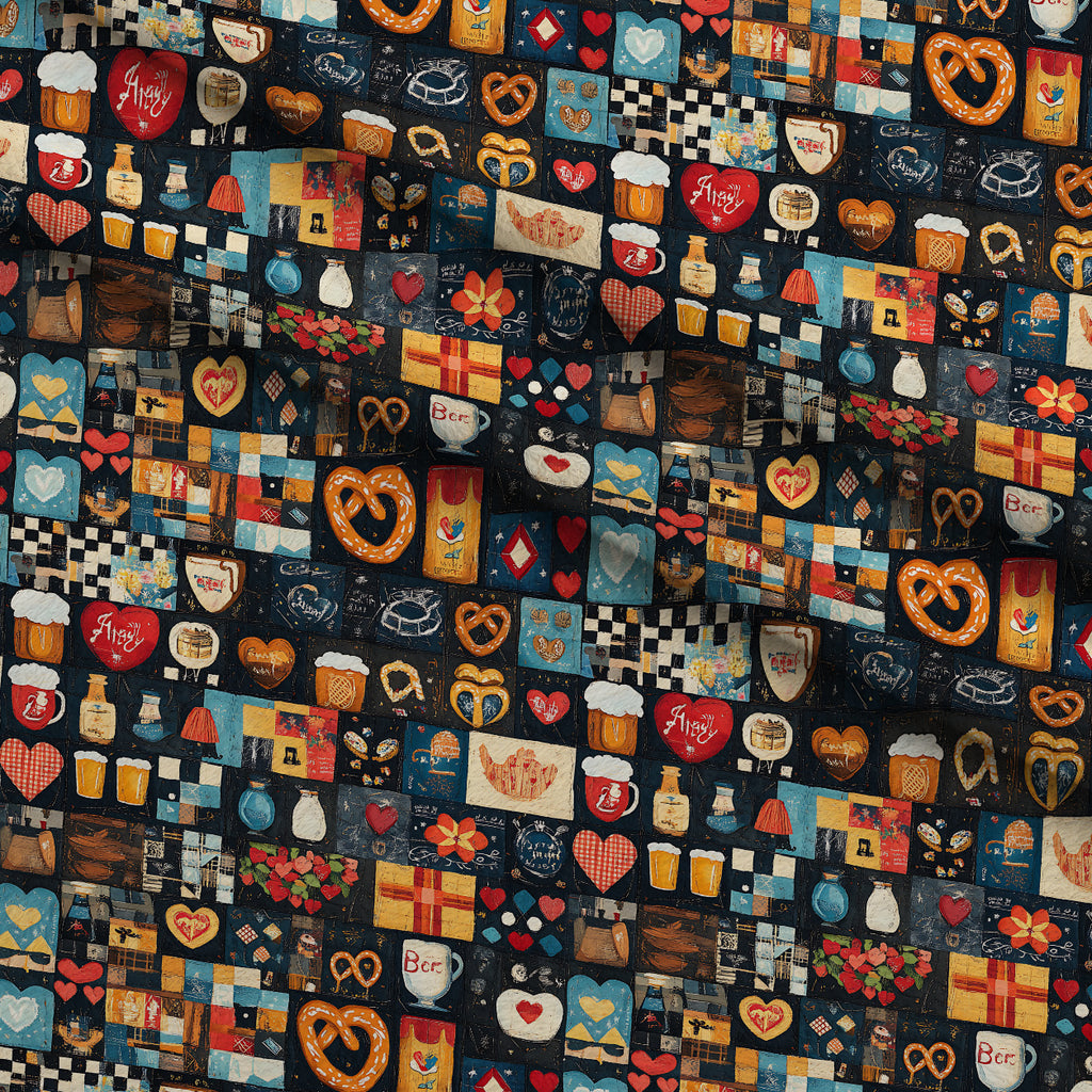 Pretzel Hearth Stories Pattern 8 Minky Fabric — plush minky folded close-up preview (mv-minky-v1:lying)