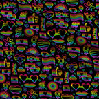 Pride Neon Outline Minky Fabric — plush minky folded close-up preview (mv-minky-v1:lying)