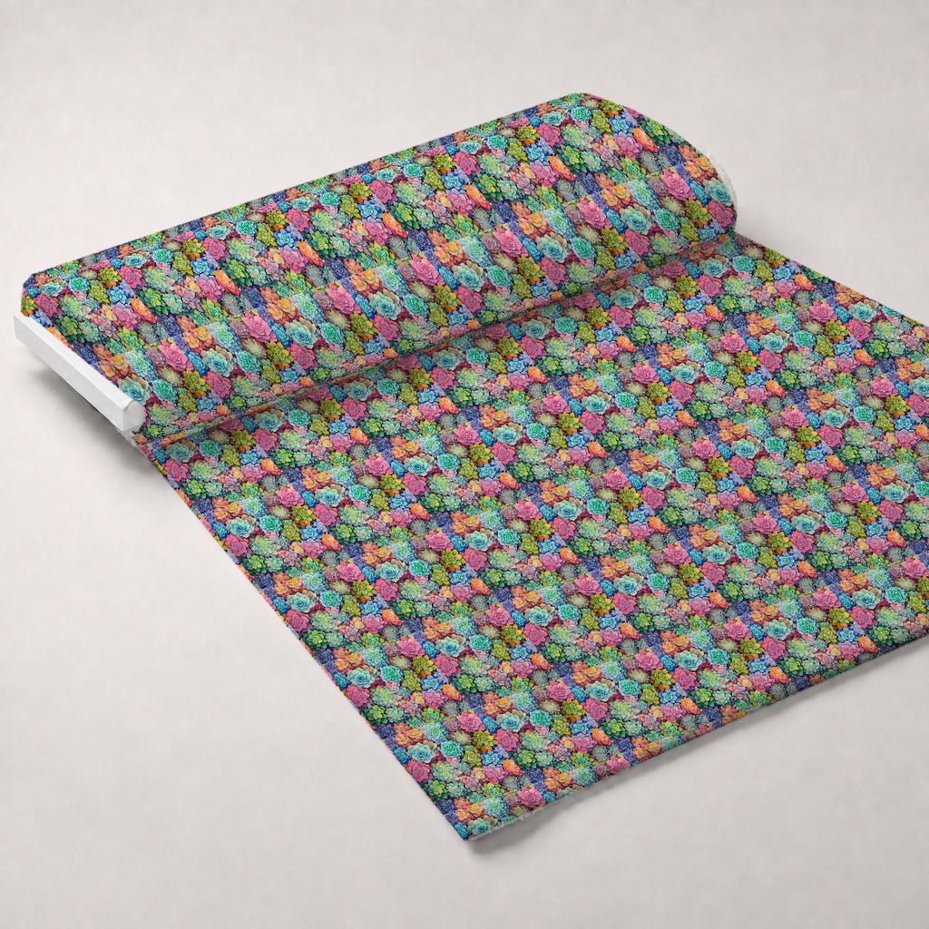 Prismatic Rosette Garden Pattern 1 Minky Fabric — plush minky unrolled bolt preview (mv-minky-v1:bolt)