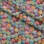 Prismatic Rosette Garden Pattern 10 Minky Fabric — plush minky folded close-up preview (mv-minky-v1:lying)