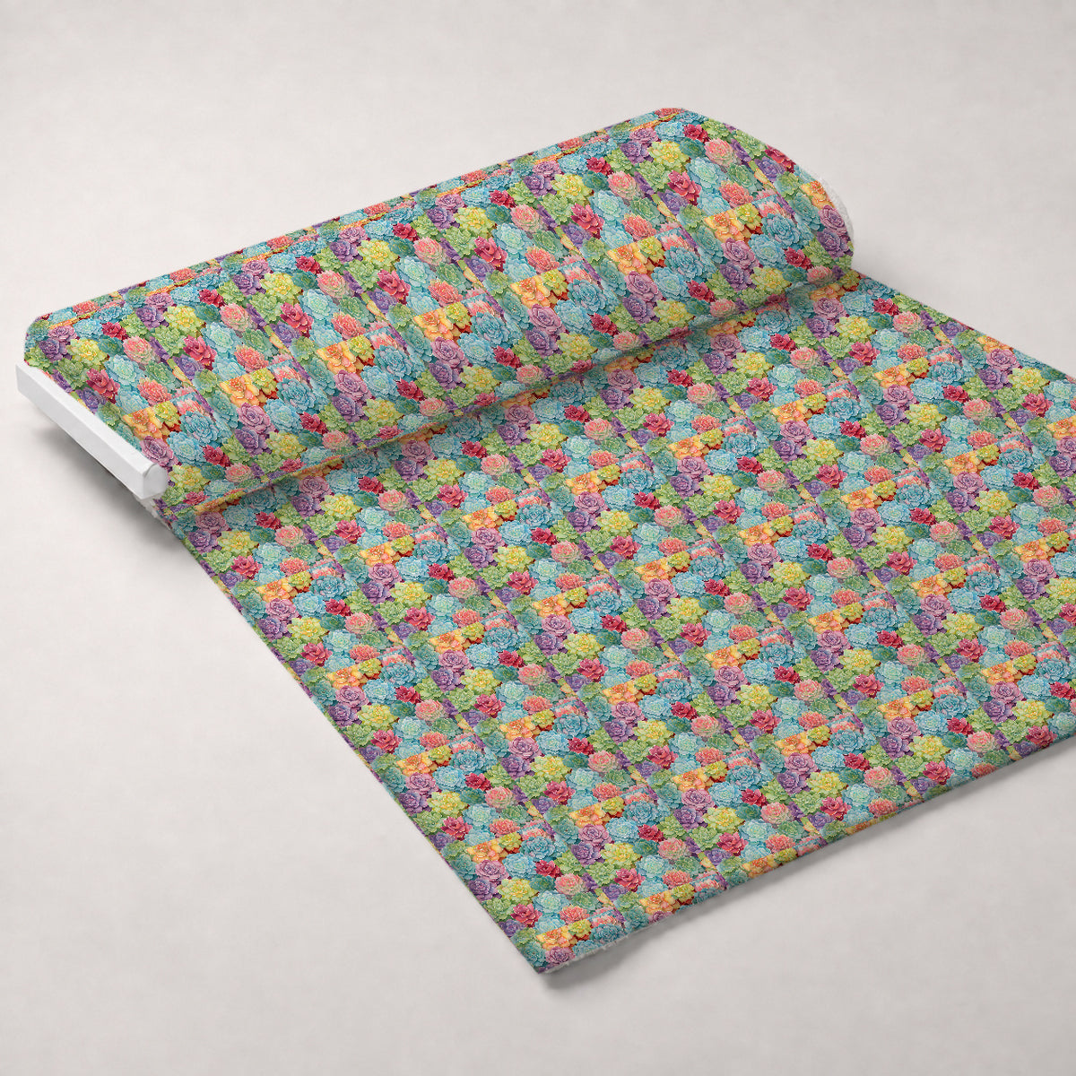 Prismatic Rosette Garden Pattern 11 Minky Fabric — plush minky unrolled bolt preview (mv-minky-v1:bolt)