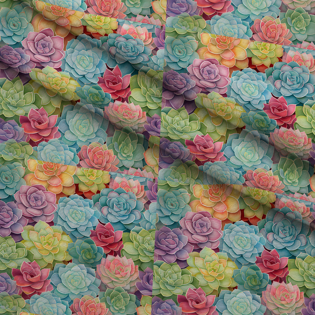 Prismatic Rosette Garden Pattern 11 Minky Fabric — plush minky folded close-up preview (mv-minky-v1:lying)