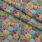 Prismatic Rosette Garden Pattern 11 Minky Fabric — plush minky folded close-up preview (mv-minky-v1:lying)