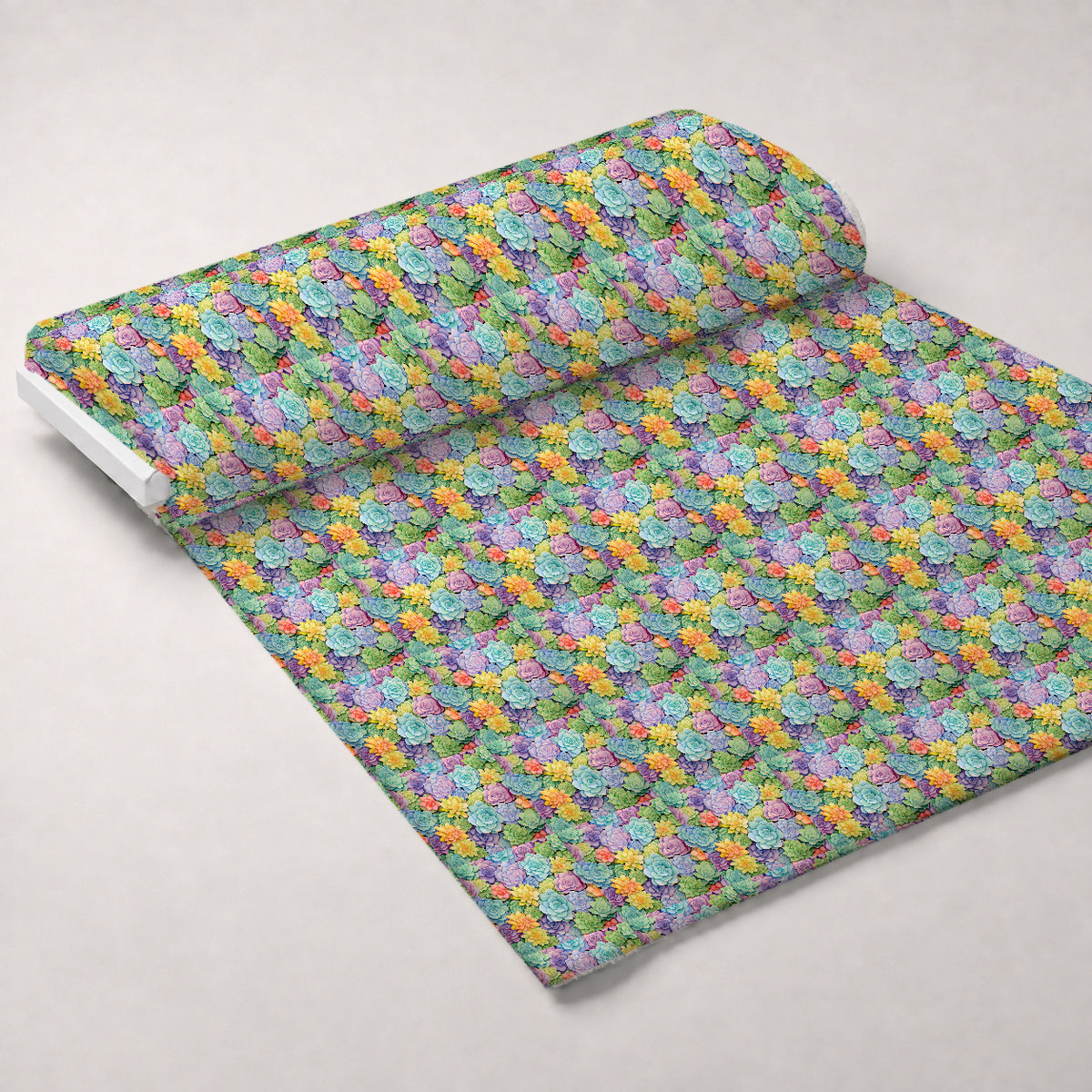 Prismatic Rosette Garden Pattern 4 Minky Fabric — plush minky unrolled bolt preview (mv-minky-v1:bolt)
