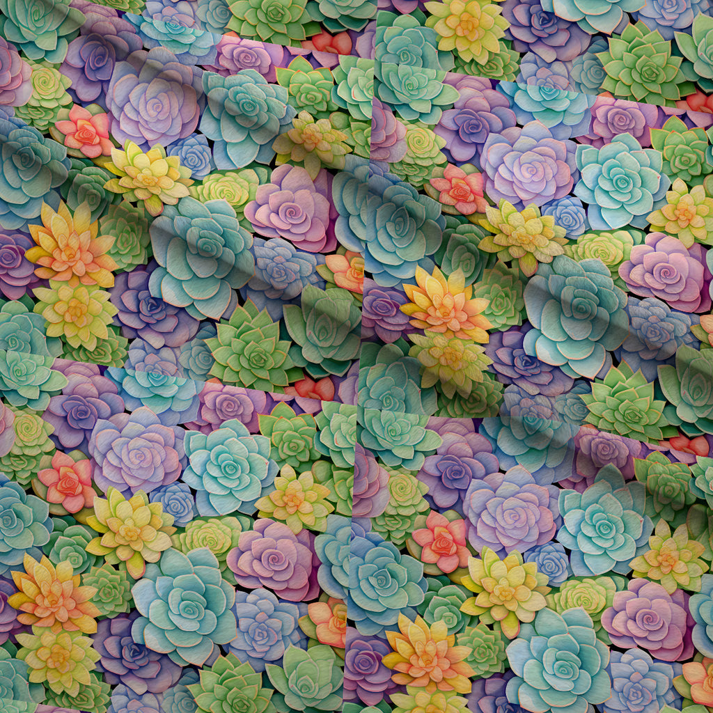 Prismatic Rosette Garden Pattern 4 Minky Fabric — plush minky folded close-up preview (mv-minky-v1:lying)