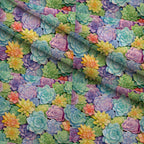 Prismatic Rosette Garden Pattern 4 Minky Fabric — plush minky folded close-up preview (mv-minky-v1:lying)