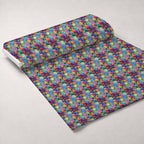 Prismatic Rosette Garden Pattern 5 Minky Fabric — plush minky unrolled bolt preview (mv-minky-v1:bolt)