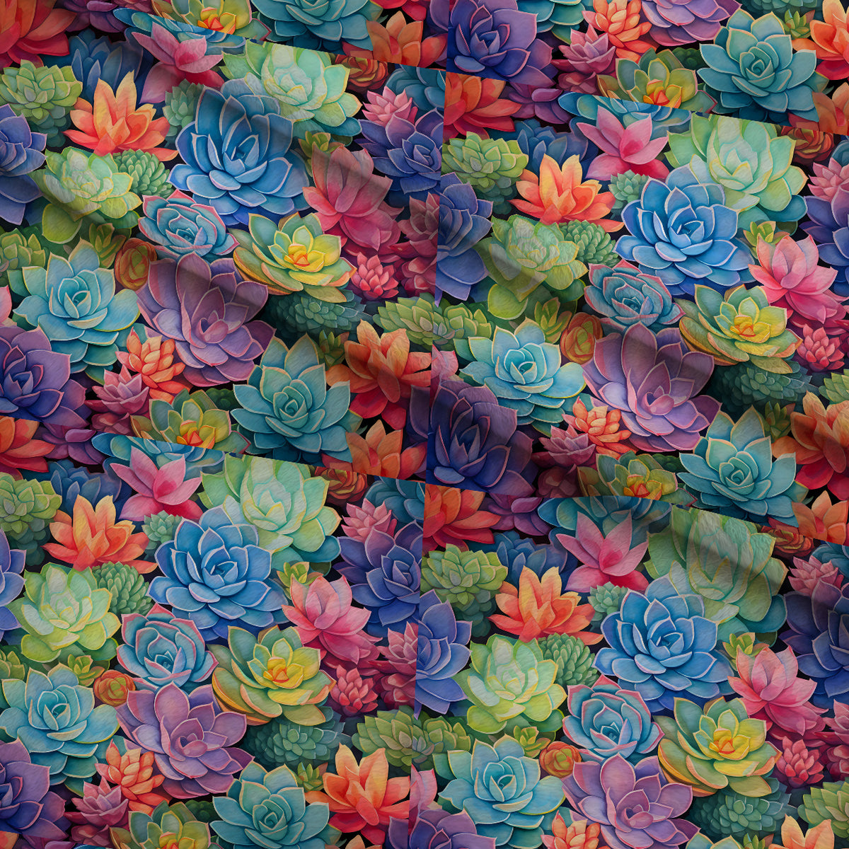 Prismatic Rosette Garden Pattern 5 Minky Fabric — plush minky folded close-up preview (mv-minky-v1:lying)