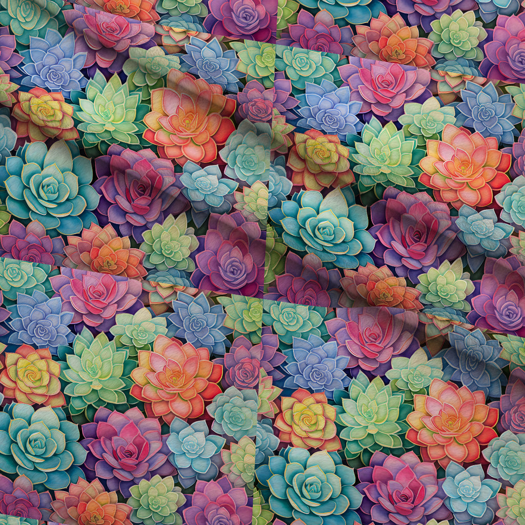 Prismatic Rosette Garden Pattern 6 Minky Fabric — plush minky folded close-up preview (mv-minky-v1:lying)