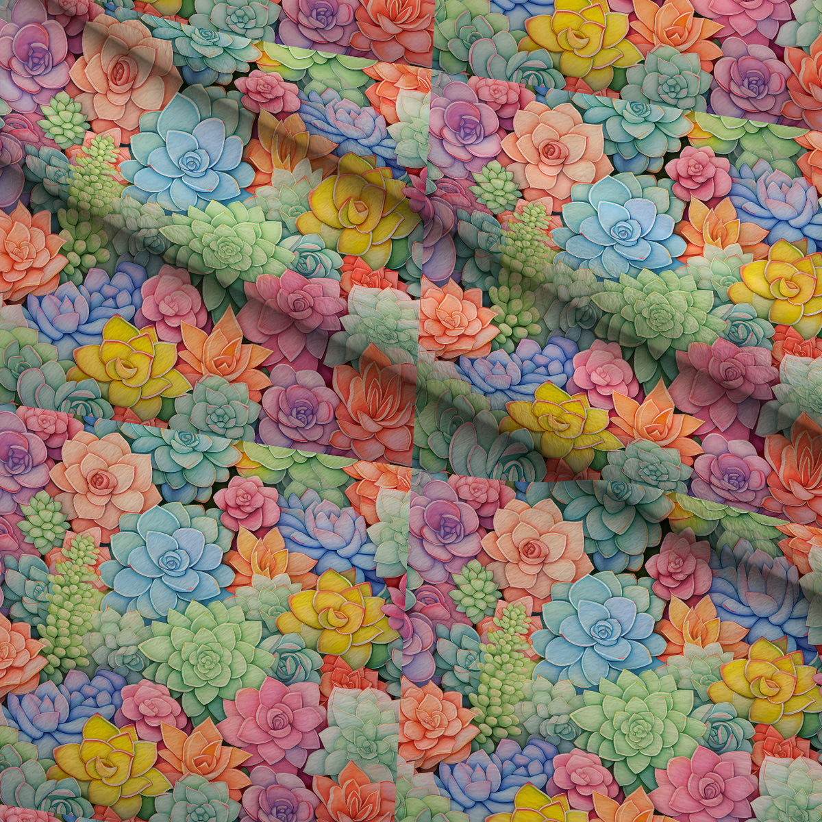 Prismatic Rosette Garden Pattern 9 Minky Fabric — plush minky folded close-up preview (mv-minky-v1:lying)