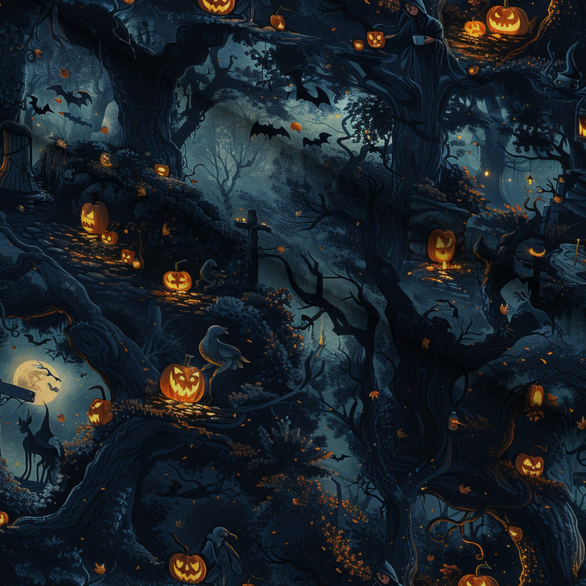 Pumpkin Hollow Pattern 18 Minky Fabric — plush minky folded close-up preview (mv-minky-v1:lying)