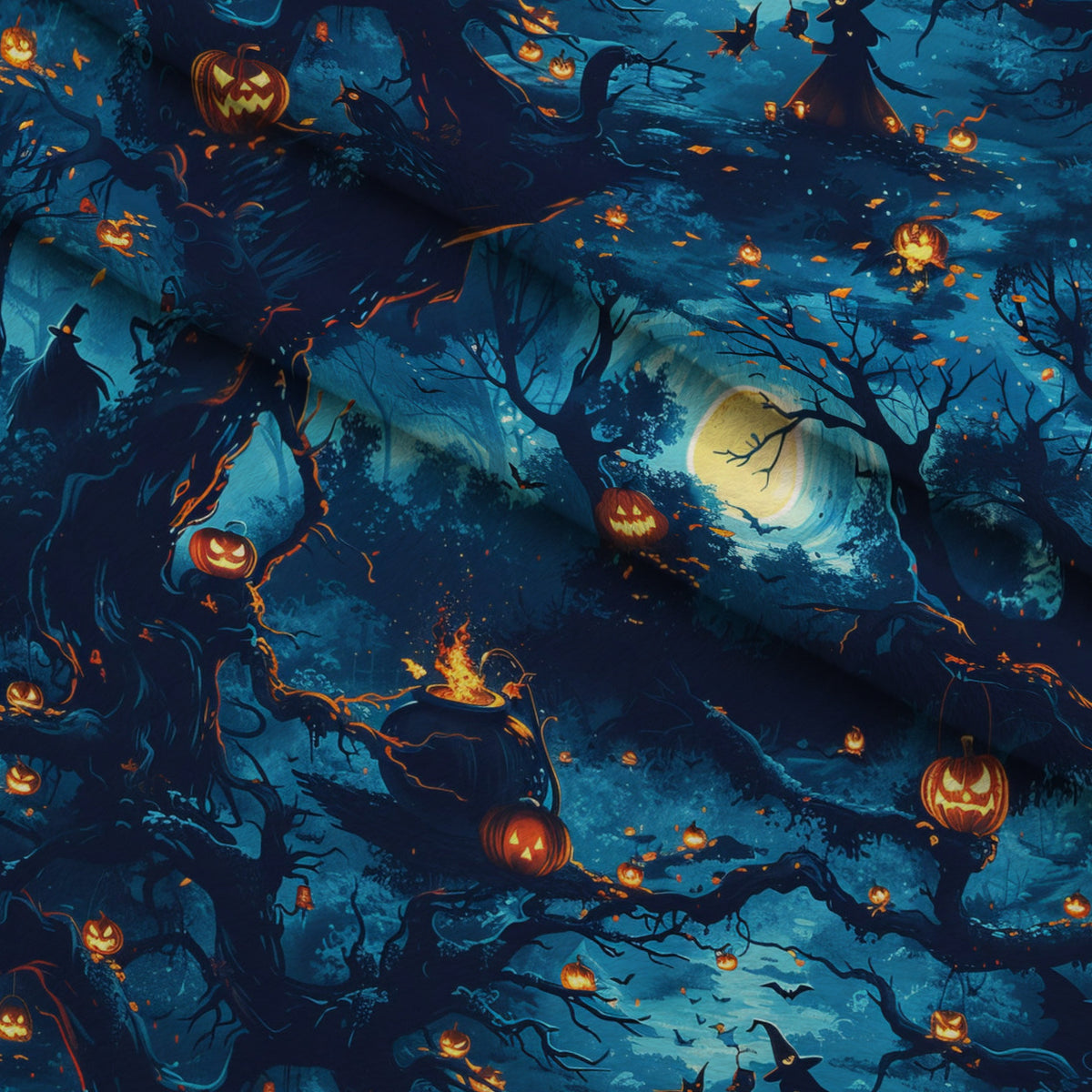 Pumpkin Hollow Pattern 8 Minky Fabric — plush minky folded close-up preview (mv-minky-v1:lying)