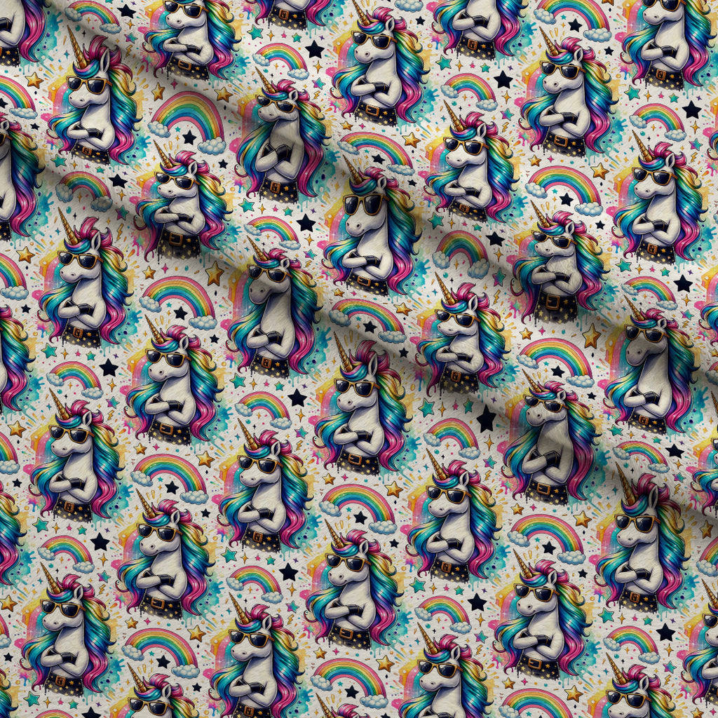 Punk Pony Magic Pattern 1 Minky Fabric — plush minky folded close-up preview (mv-minky-v1:lying)
