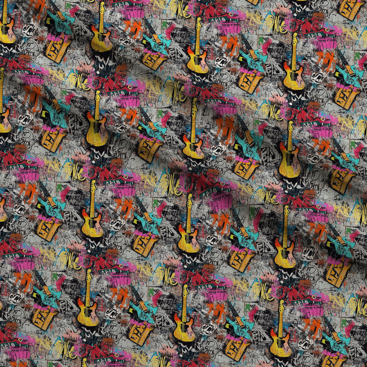 Punk Poster Riot Pattern 4 Minky Fabric — plush minky folded close-up preview (mv-minky-v1:lying)