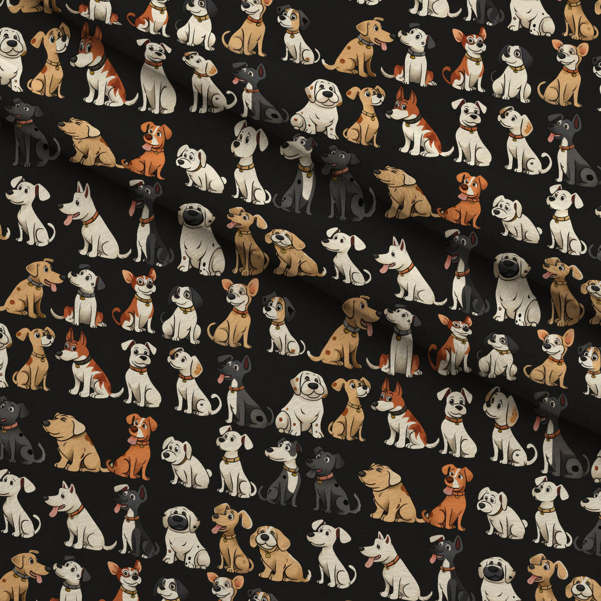 Puppy Parade Pattern 1 Minky Fabric — plush minky folded close-up preview (mv-minky-v1:lying)