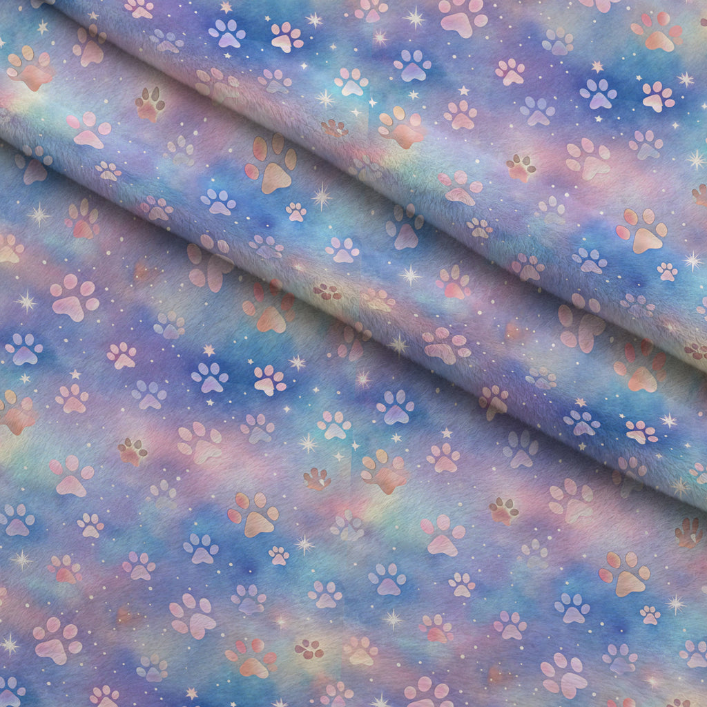 Puppy Prints Pattern 10 Minky Fabric — plush minky folded close-up preview (mv-minky-v1:lying)
